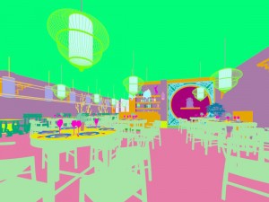 business restaurant - coffee - banquet 140 Modèle 3D