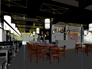 business restaurant - coffee - banquet 140 Modèle 3D