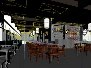 business restaurant - coffee - banquet 140 3D Model