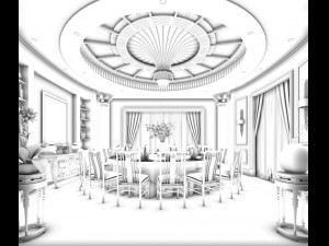 business restaurant - coffee - banquet 141 3D Model