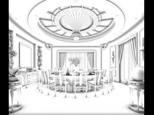 business restaurant - coffee - banquet 141 3D Model