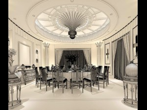 business restaurant - coffee - banquet 141 3D Model