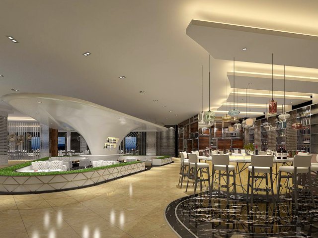 business restaurant - coffee - banquet 144 Modèle 3D .c4d .max .obj .3ds .fbx .stl .blend 