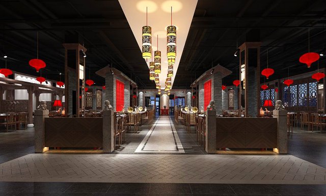 business restaurant - coffee - banquet 147 Modèle 3D .c4d .max .obj .3ds .fbx .stl .blend 