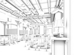 business restaurant - coffee - banquet 148 3D Model