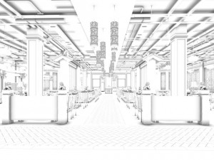 business restaurant - coffee - banquet 148 3D Model