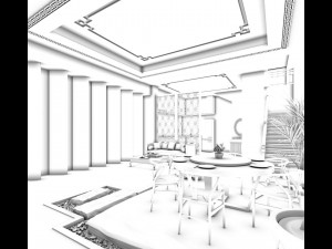 business restaurant - coffee - banquet 150 3D Model