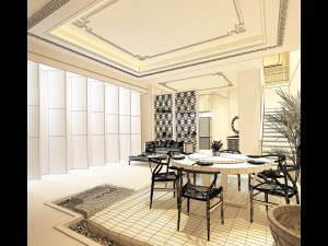 business restaurant - coffee - banquet 150 3D Model