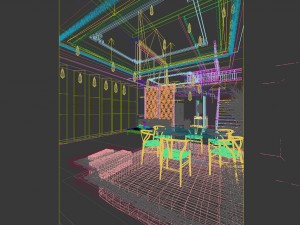 business restaurant - coffee - banquet 150 3D Model