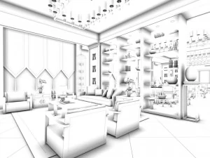 business restaurant - coffee - banquet 151 3D Model