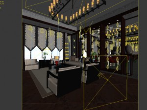 business restaurant - coffee - banquet 151 Modelo 3D