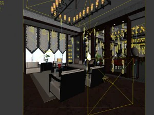 business restaurant - coffee - banquet 151 3D Model