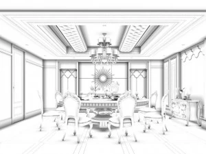 business restaurant - coffee - banquet 152 3D Model