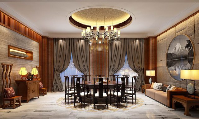 business restaurant - coffee - banquet 153 Modèle 3D .c4d .max .obj .3ds .fbx .stl .blend 
