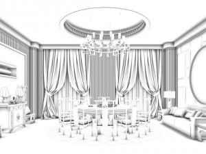 business restaurant - coffee - banquet 153 Modèle 3D