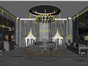 business restaurant - coffee - banquet 153 Modèle 3D
