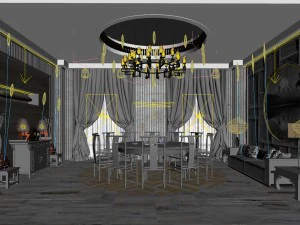 business restaurant - coffee - banquet 153 3D Model