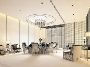 business restaurant - coffee - banquet 154 3D Model