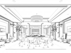 business restaurant - coffee - banquet 155 3D Модель