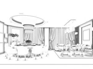 business restaurant - coffee - banquet 156 3D Model