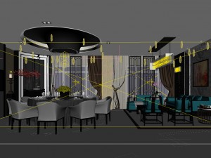 business restaurant - coffee - banquet 156 Modelo 3D