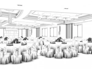 business restaurant - coffee - banquet 157 3D Model