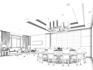 business restaurant - coffee - banquet 158 3D Model