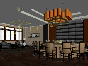 business restaurant - coffee - banquet 158 3D Model