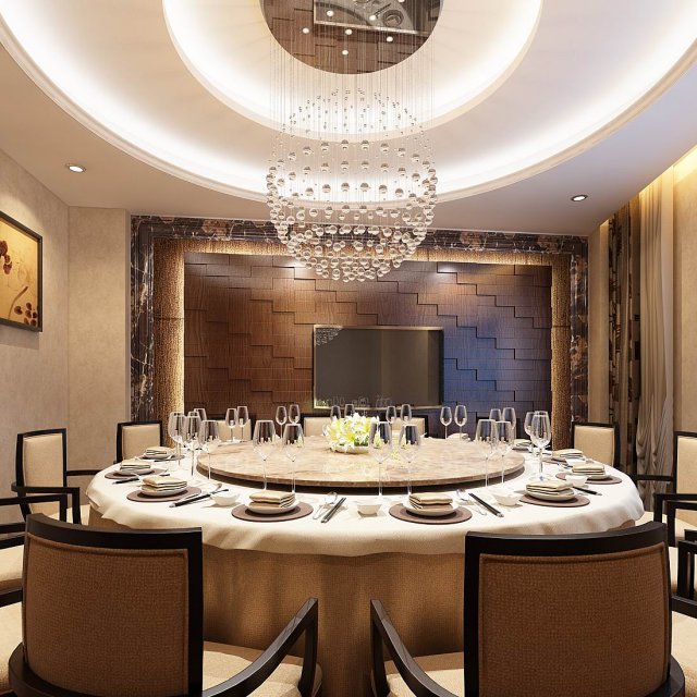 business restaurant - coffee - banquet 159 3D Model .c4d .max .obj .3ds .fbx .stl .blend 