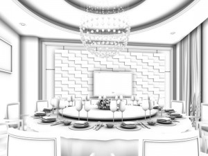 business restaurant - coffee - banquet 159 3D Model