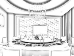 business restaurant - coffee - banquet 159 3D Model