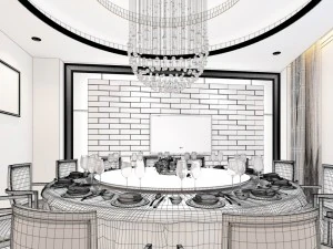business restaurant - coffee - banquet 159 3D Model