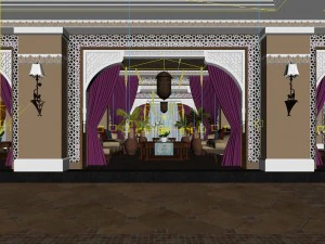 business restaurant - coffee - banquet 165 3D Model