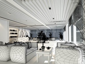 business restaurant - coffee - banquet 166 3D 模型
