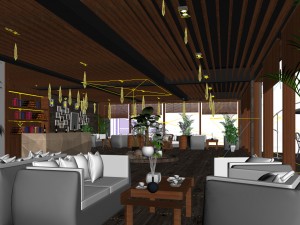 business restaurant - coffee - banquet 166 3D 模型