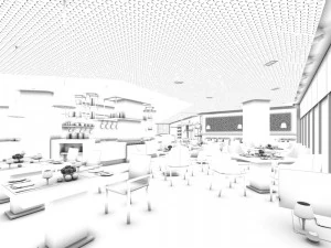 business restaurant - coffee - banquet 167 3D Model