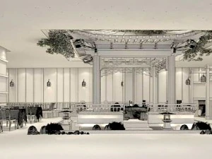 business restaurant - coffee - banquet 168 3D Model