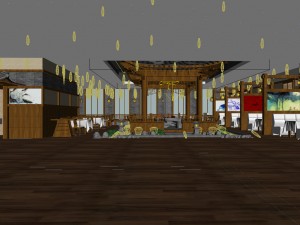 business restaurant - coffee - banquet 168 Modello 3D