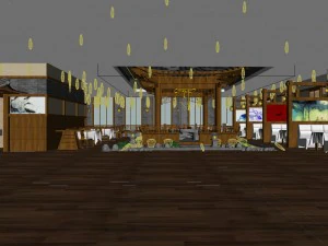 business restaurant - coffee - banquet 168 3D Model