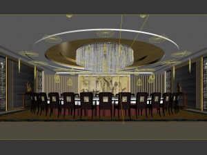 business restaurant - coffee - banquet 170 Modelo 3D