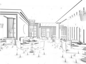 business restaurant - coffee - banquet 174 Modèle 3D