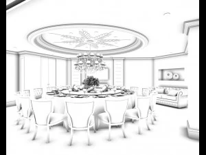 business restaurant - coffee - banquet 176 3D Model