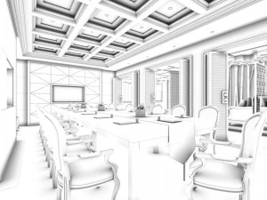 business restaurant - coffee - banquet 177 3D Model