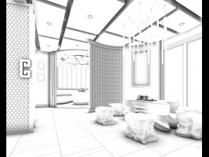 business restaurant - coffee - banquet 177 3D Model