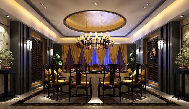 business restaurant - coffee - banquet 180 Model 3D .c4d .max .obj .3ds .fbx .stl .blend