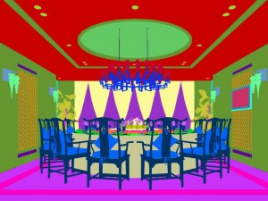 business restaurant - coffee - banquet 180 Model 3D