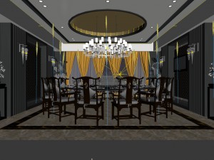 business restaurant - coffee - banquet 180 Model 3D