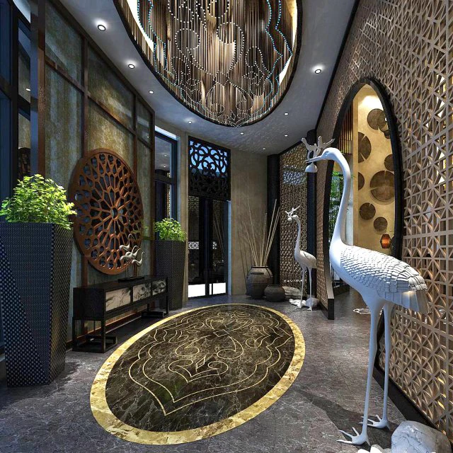 business restaurant - coffee - banquet 184 3D Model .c4d .max .obj .3ds .fbx .stl .blend 