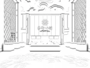 business restaurant - coffee - banquet 184 3D Model