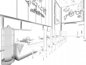 business restaurant - coffee - banquet 184 3D Model